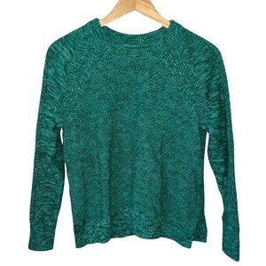 Gap Women’s Crewneck Cotton Sweater Green with Teal Flecks Size Medium
